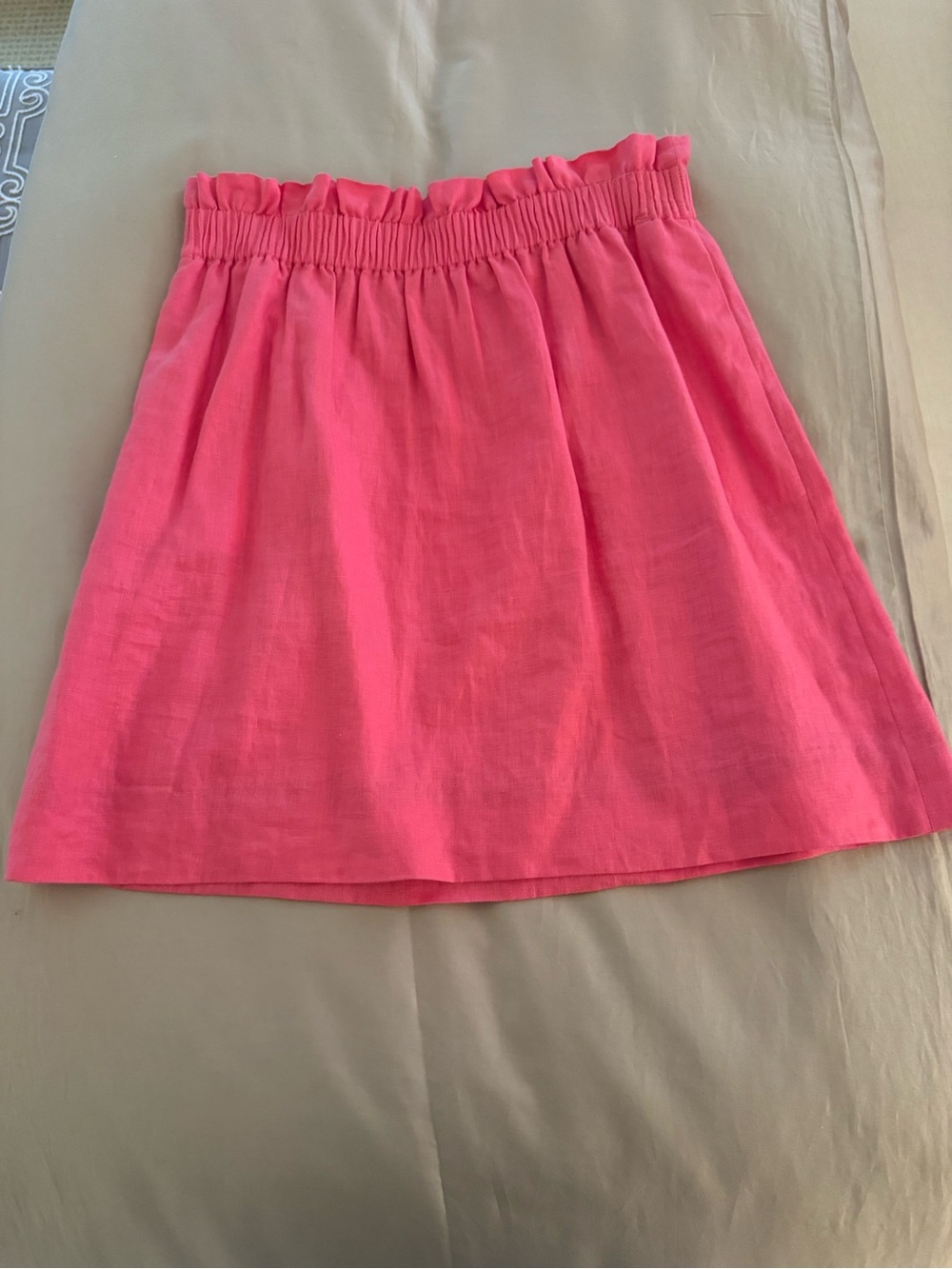 J. Crew Coral Pink Elastic-Waist A-Line Skirt